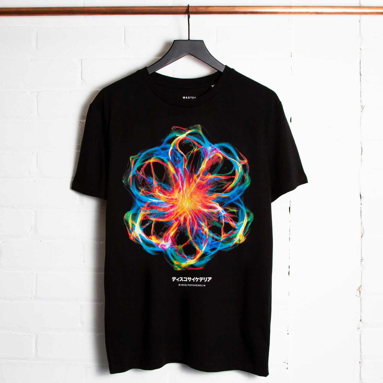 016 Disco Psychedelia Front Print - Tshirt - Black