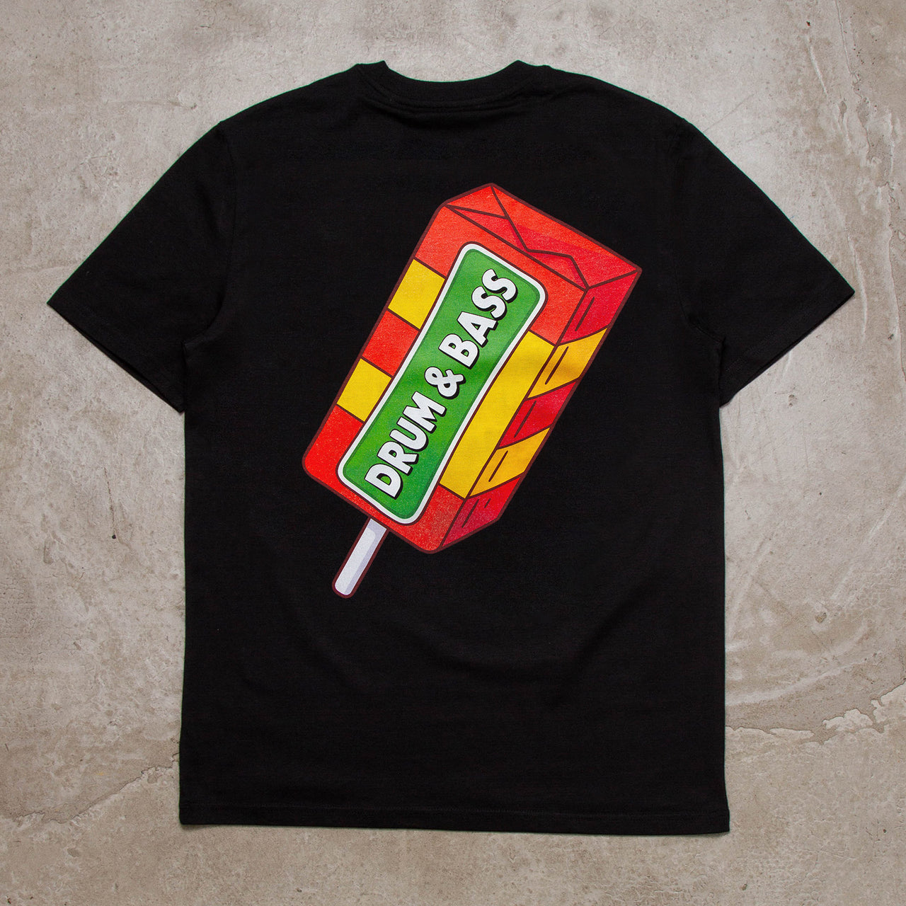 Drumstick & Bass Back Print - Tshirt - Black