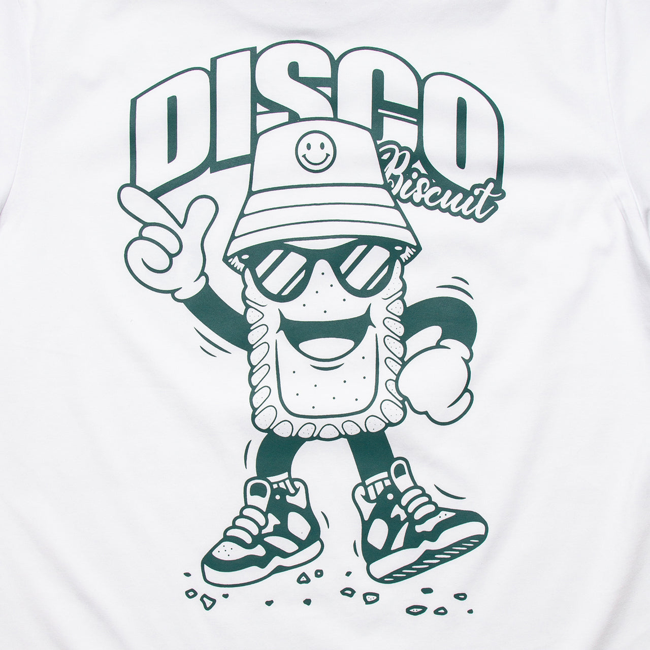 Discoff Biscuit Back Print - Oversized Tshirt - White