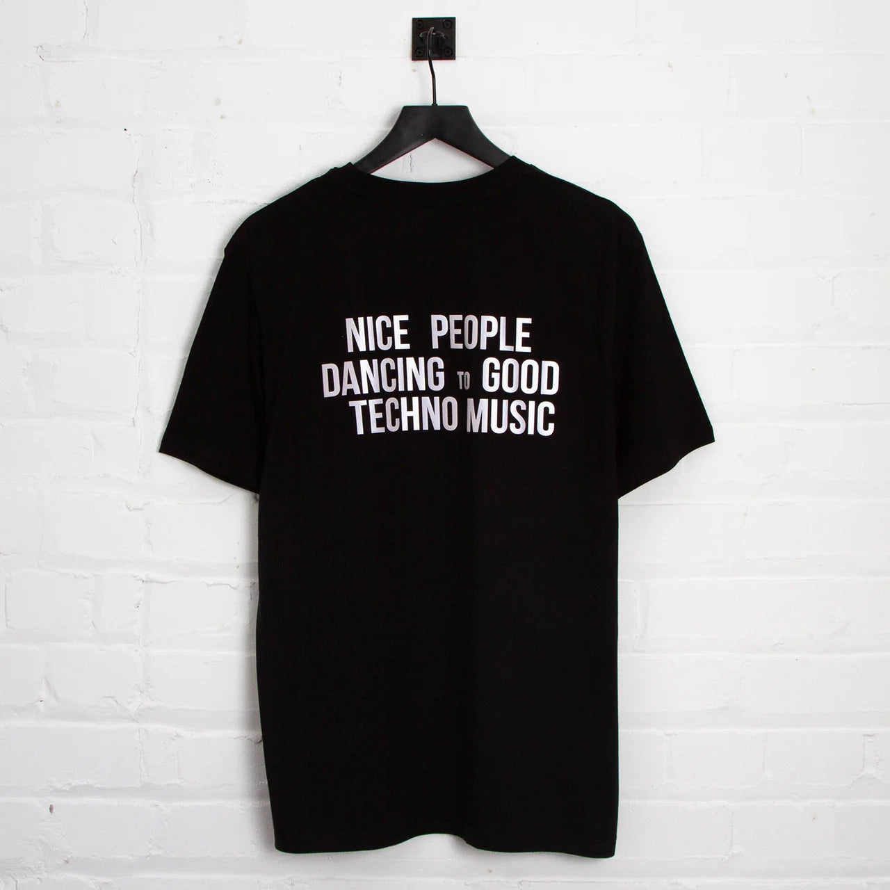 Reflective Peoples Techno Back Print Tshirt Black