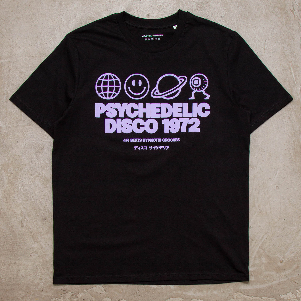 Elements Purple Psychedelic Disco 1972  Front Print - Tshirt -Black