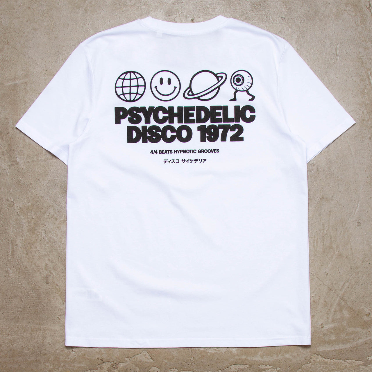 Elements White Psychedelic Disco 1972  Back Print - Tshirt - White