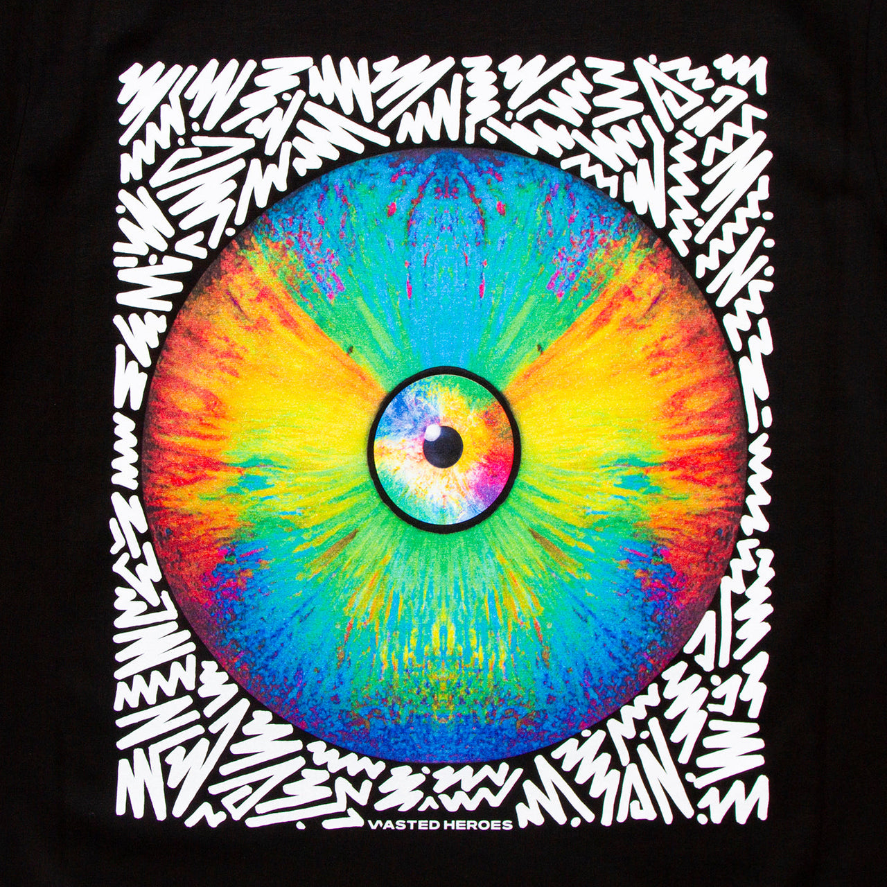 Doodle Vinyl Eye Back Print - Tshirt - Black