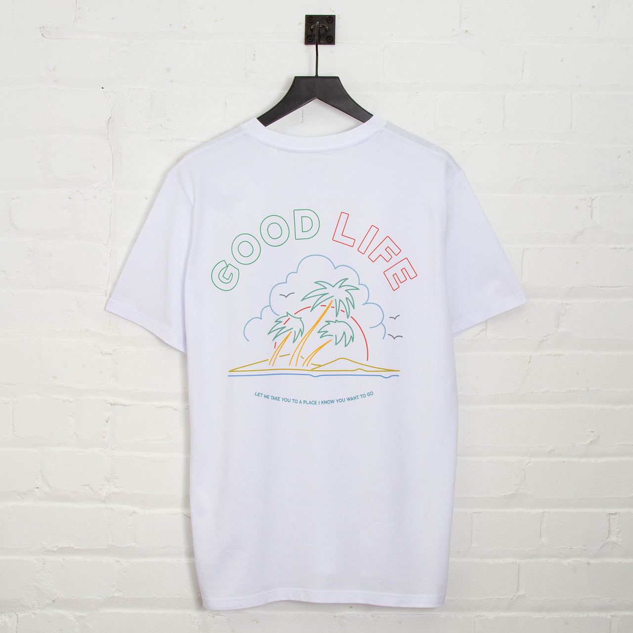Neon Good Life Back Print - Tshirt - White