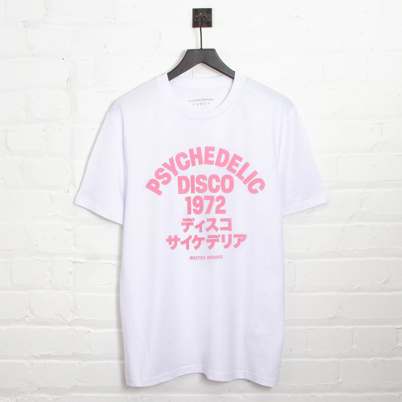 1972 Psychedelic Disco Front Print - Tshirt - White Pink