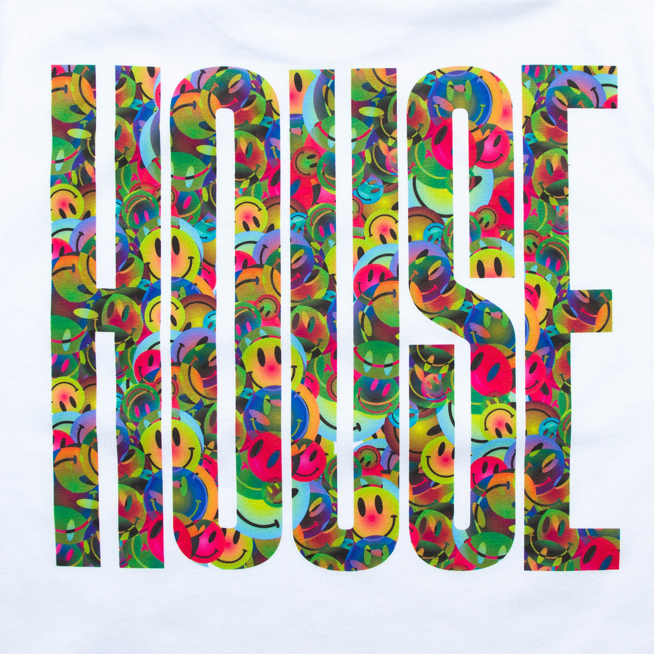 Smiley Higher House Back Print - Tshirt - White