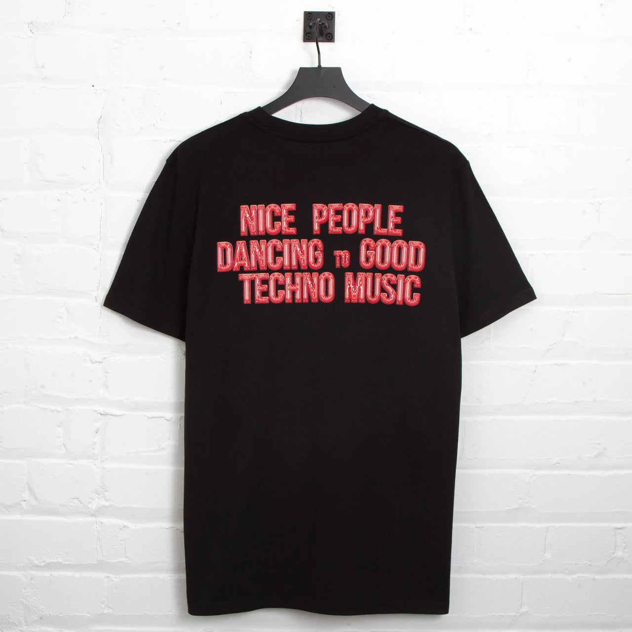 Peoples Techno Chrome Red Back Print - Tshirt - Black