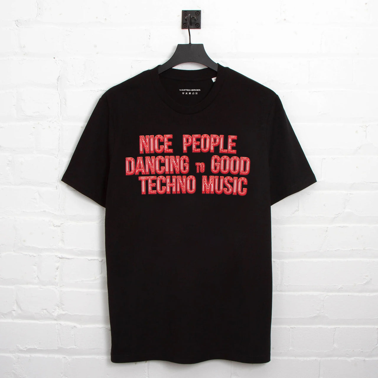 Peoples Techno Chrome Red Front Print - Tshirt - Black