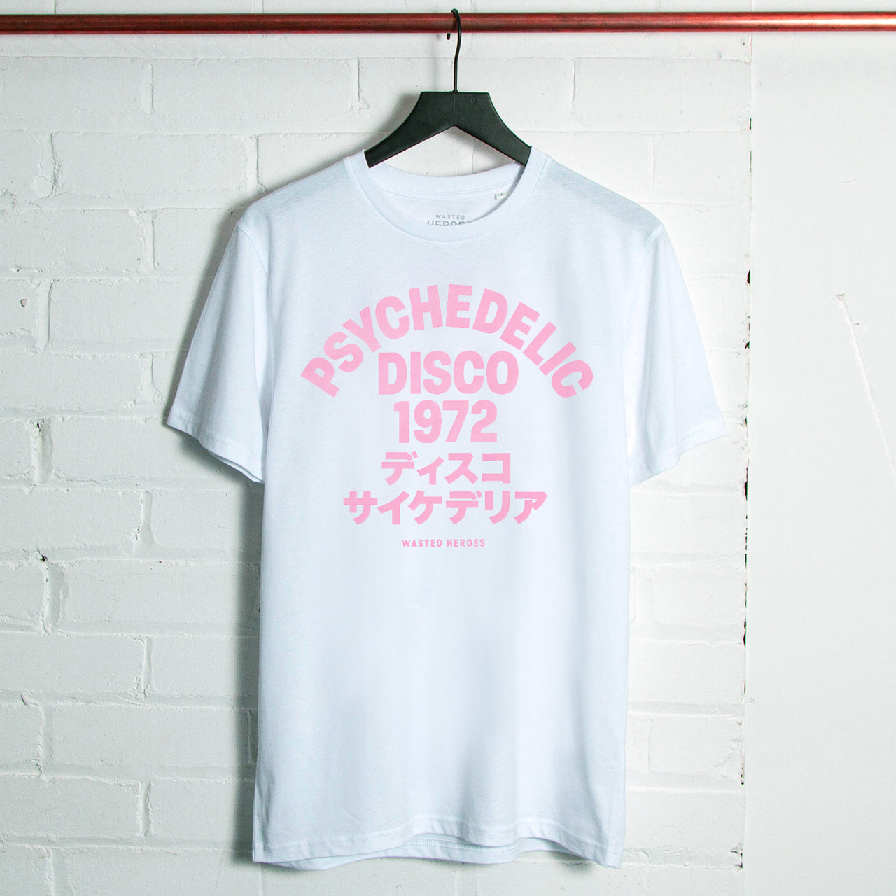 1972 Psychedelic Disco Front Print - Tshirt - White Pink