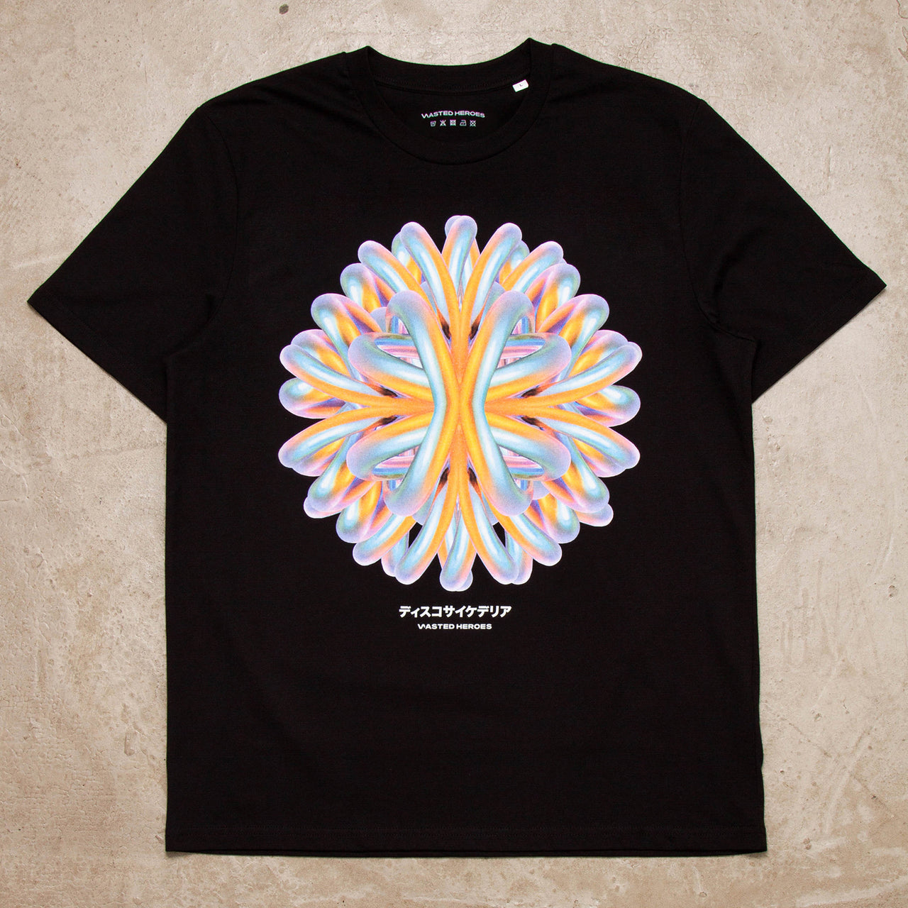 051 Disco Psychedelia Front Print - Tshirt - Black