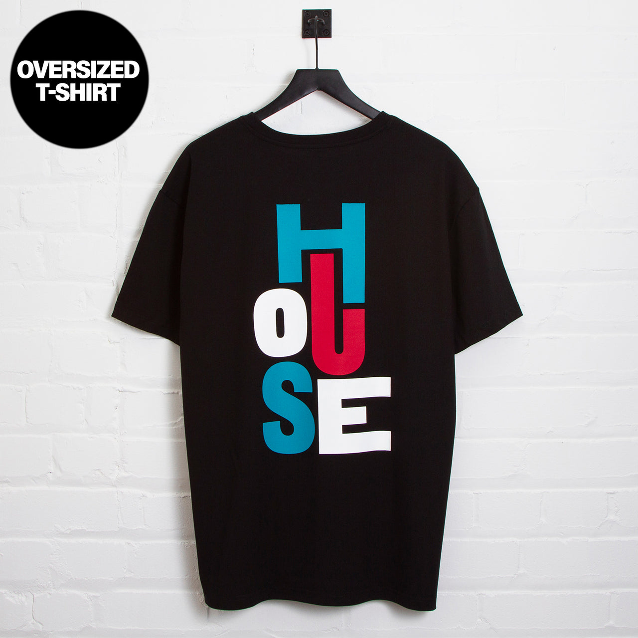 Just House Back Print  - Oversized Tshirt - Black