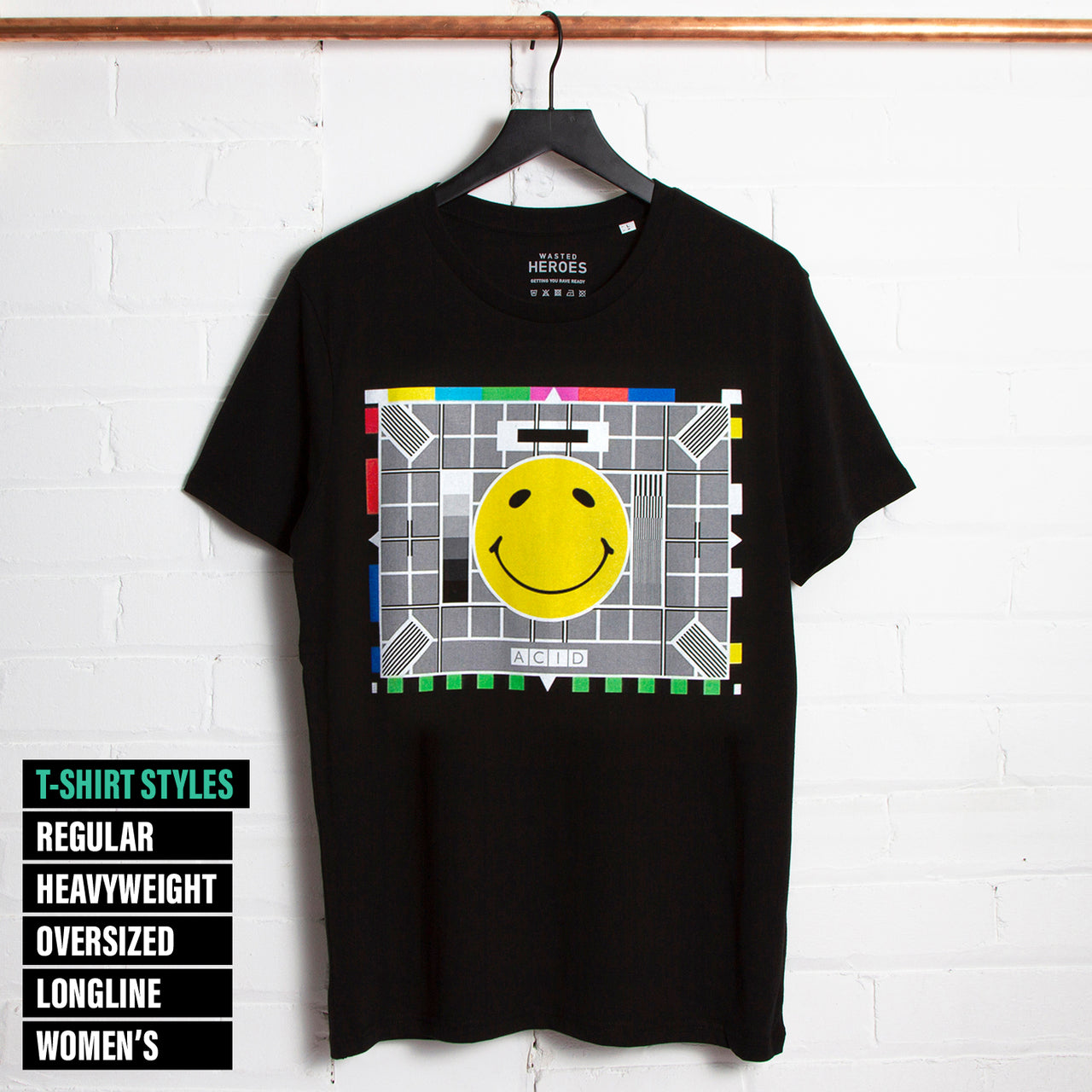 Acid Test Card Front Print - Tshirt - Black