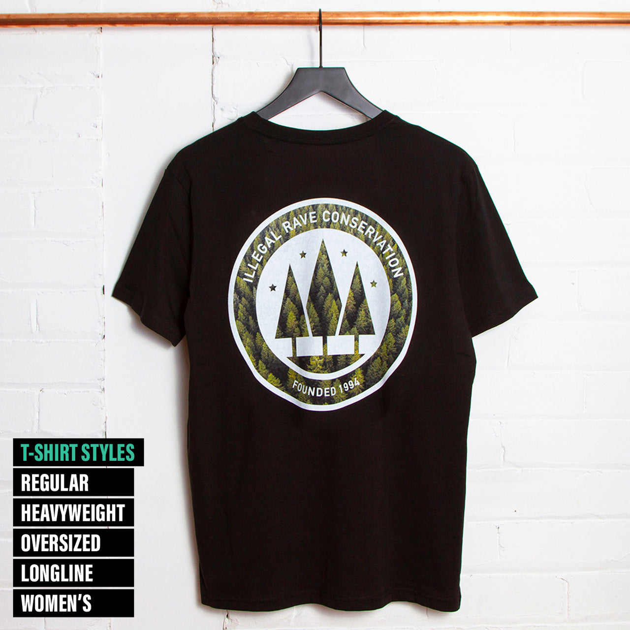 Illegal Rave Forest Back Print - Tshirt - Black