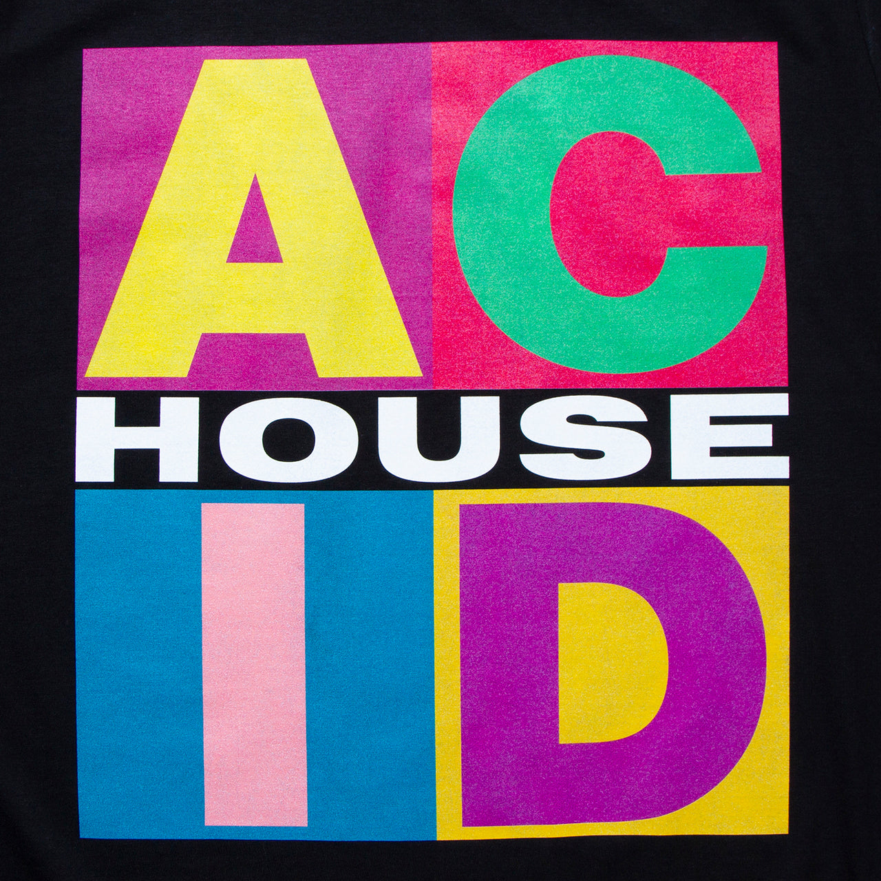 Squares Acid House Back Print - Tshirt - Black
