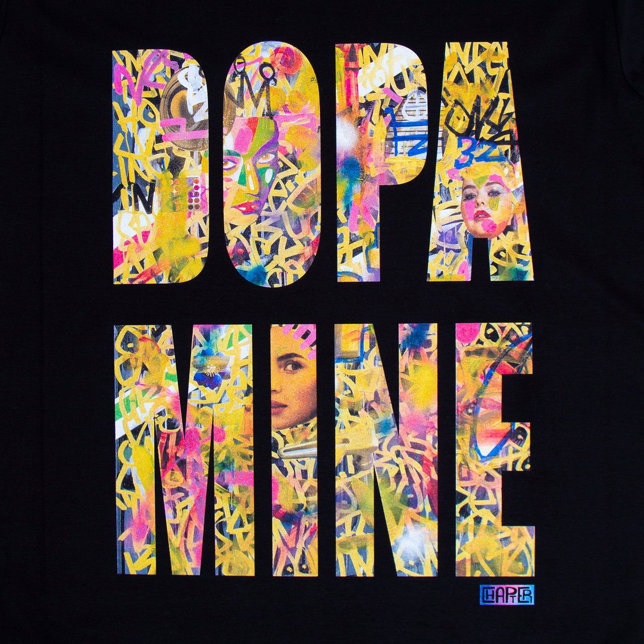 Dopamine Front Print - Tshirt - Black