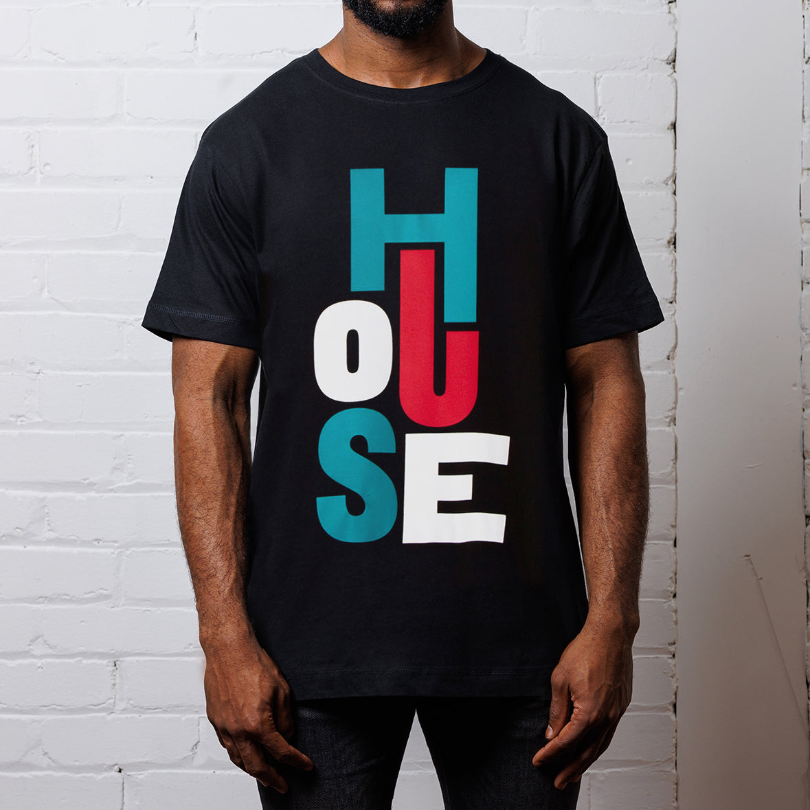 Just House Front Print - Tshirt - Black