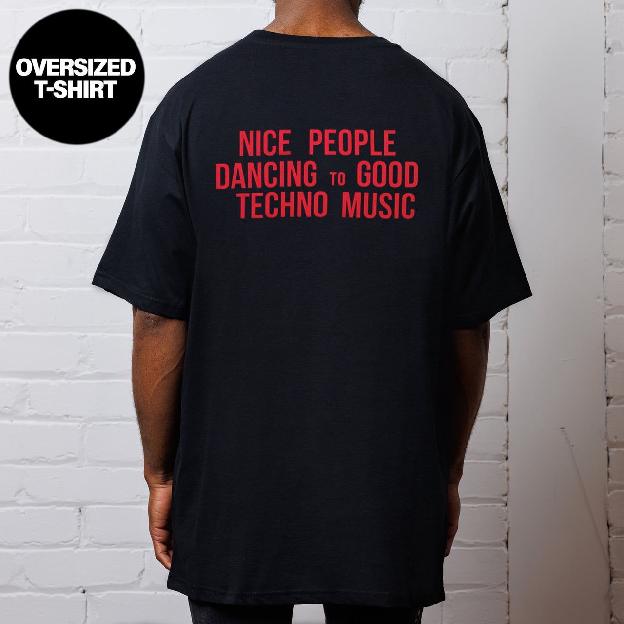 Peoples Techno  - Oversized Tshirt - Black