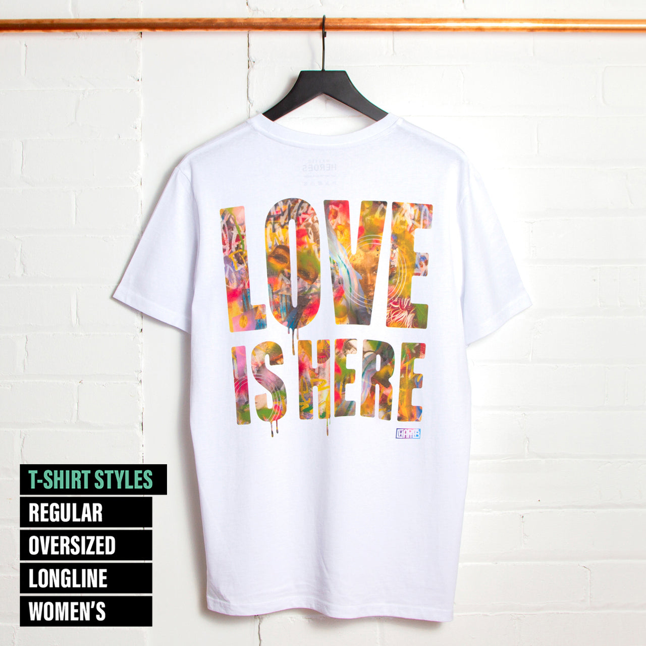 Love Is Here Back Print - Tshirt - White