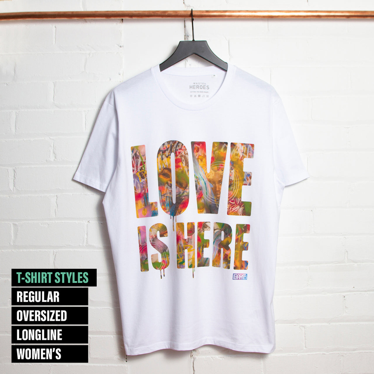 Love Is Here Front Print - Tshirt - White