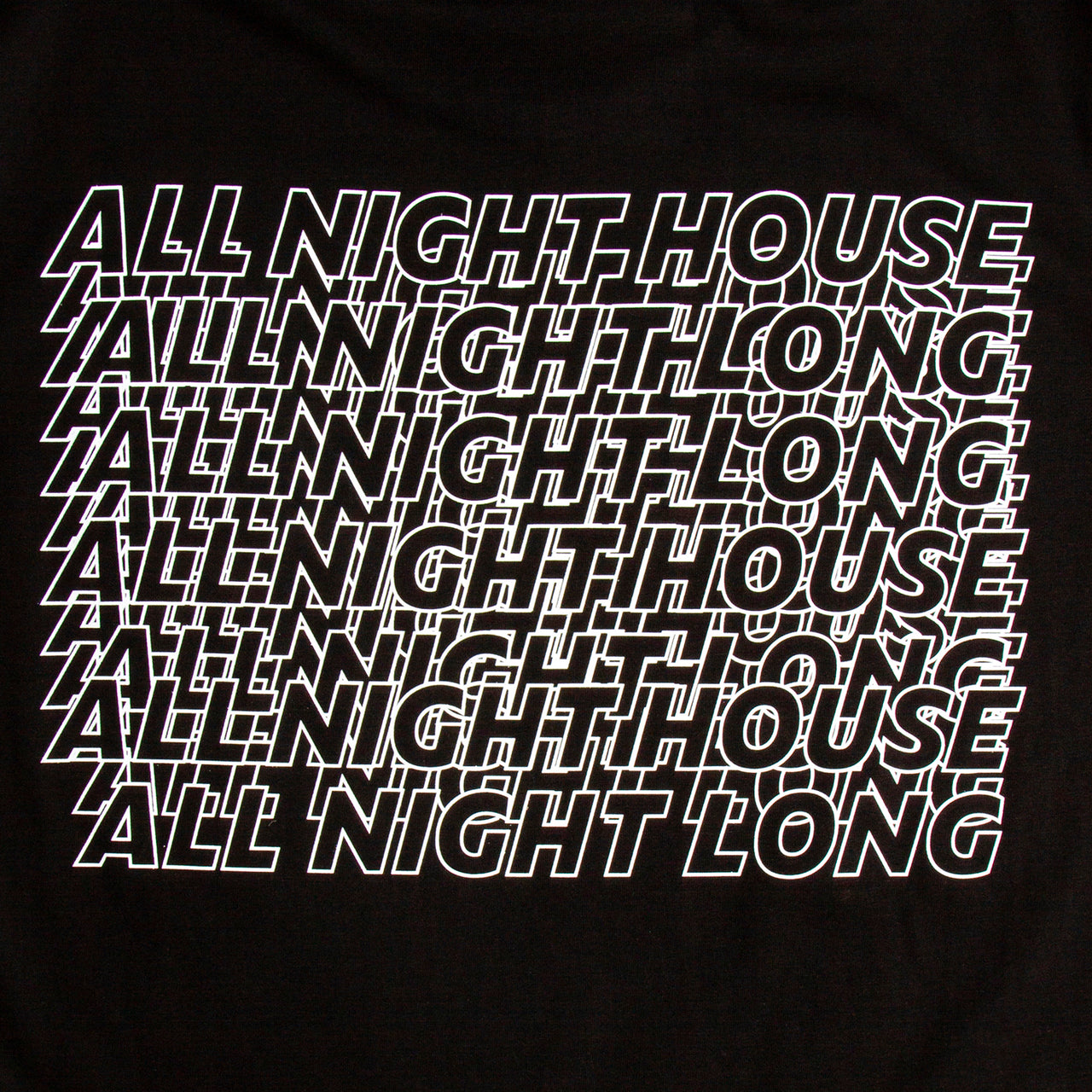 All Night House Back Print - Tshirt - Black