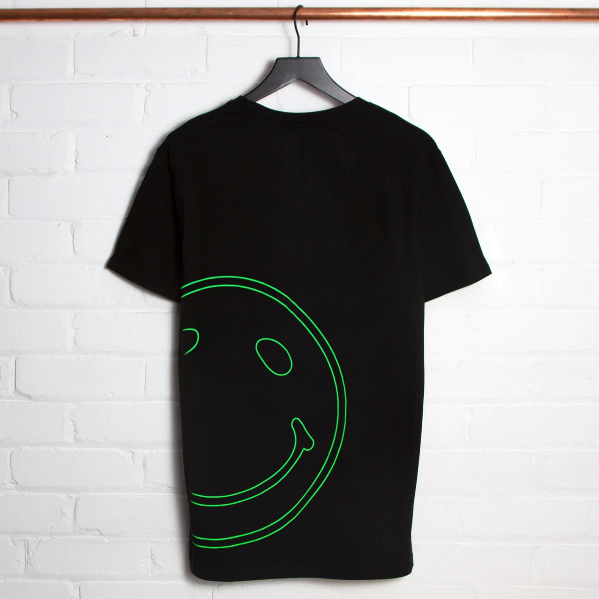 Black shirt with neon green deals print