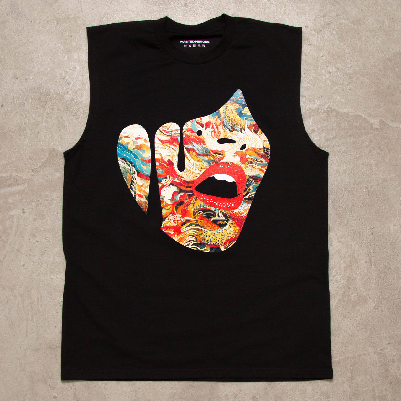 Droplet Face 011 - Tank Tshirt - Black