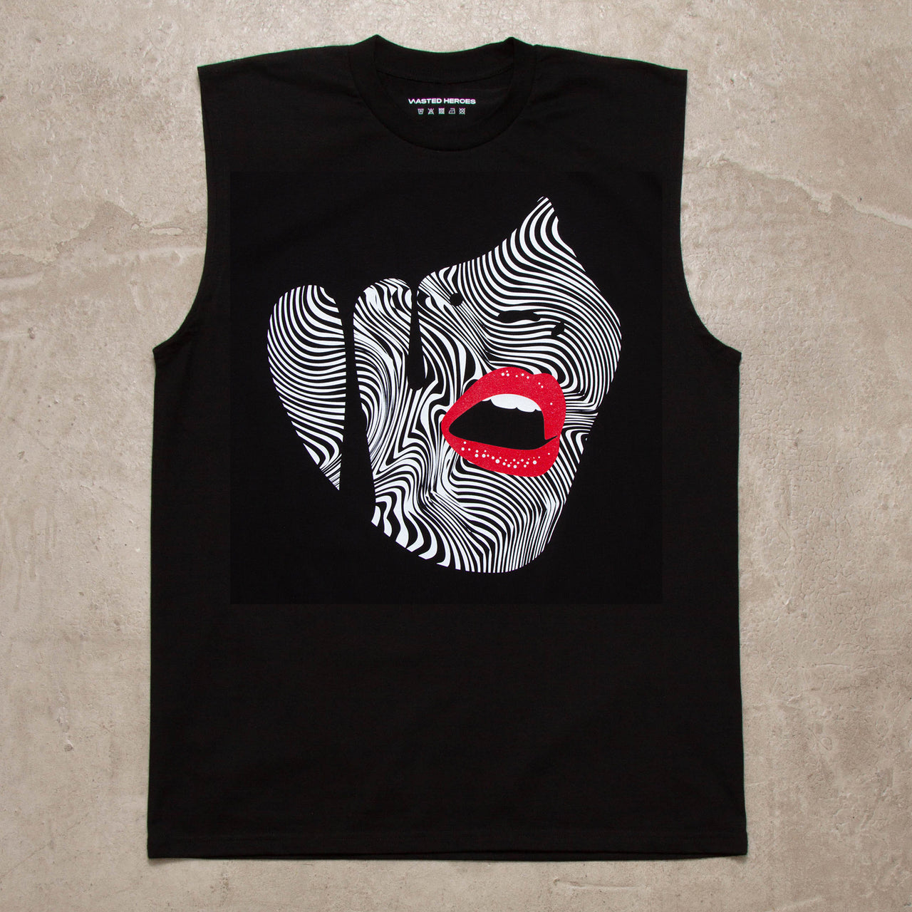 Droplet Face 015 - Tank Tshirt - Black