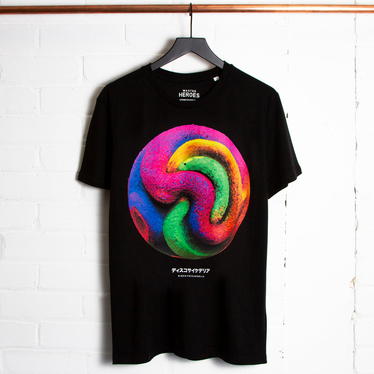 011 Disco Psychedelia Front Print - Tshirt - Black