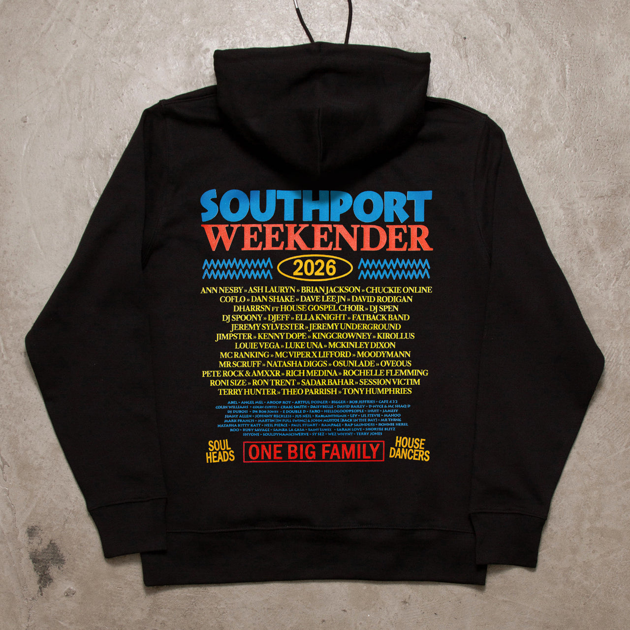 Retro 2026 Blue Back Print - Hood - Black