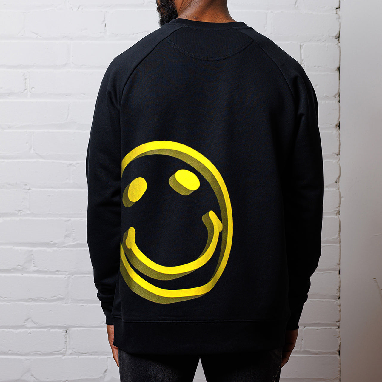 3D Side Smiley - Sweatshirt - Black