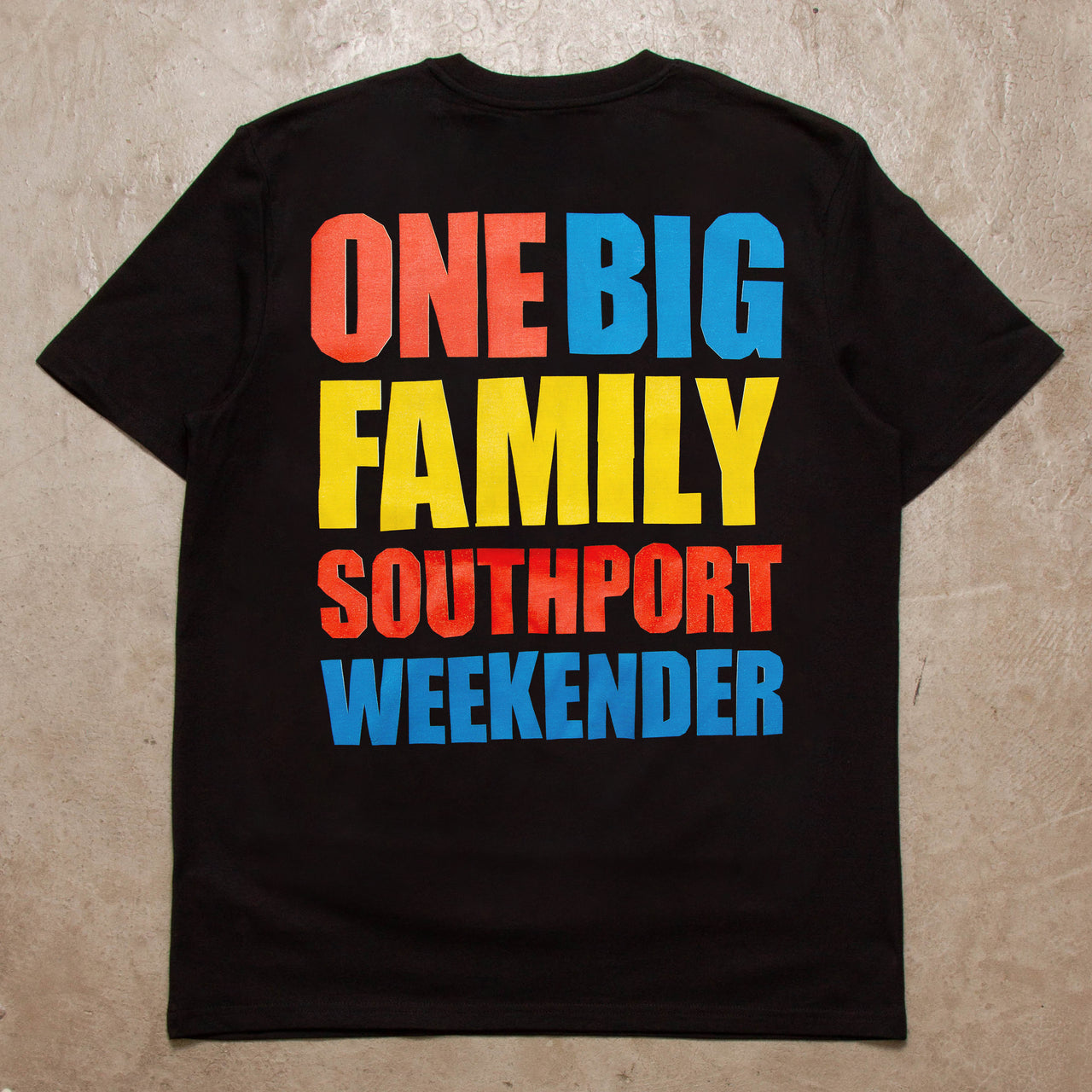 One Big Family Back Print - Tshirt - Black