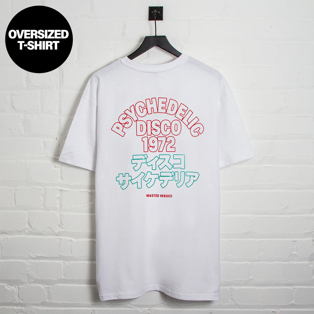 Outline 1972 Psychedelic Disco Back Print Tshirt White