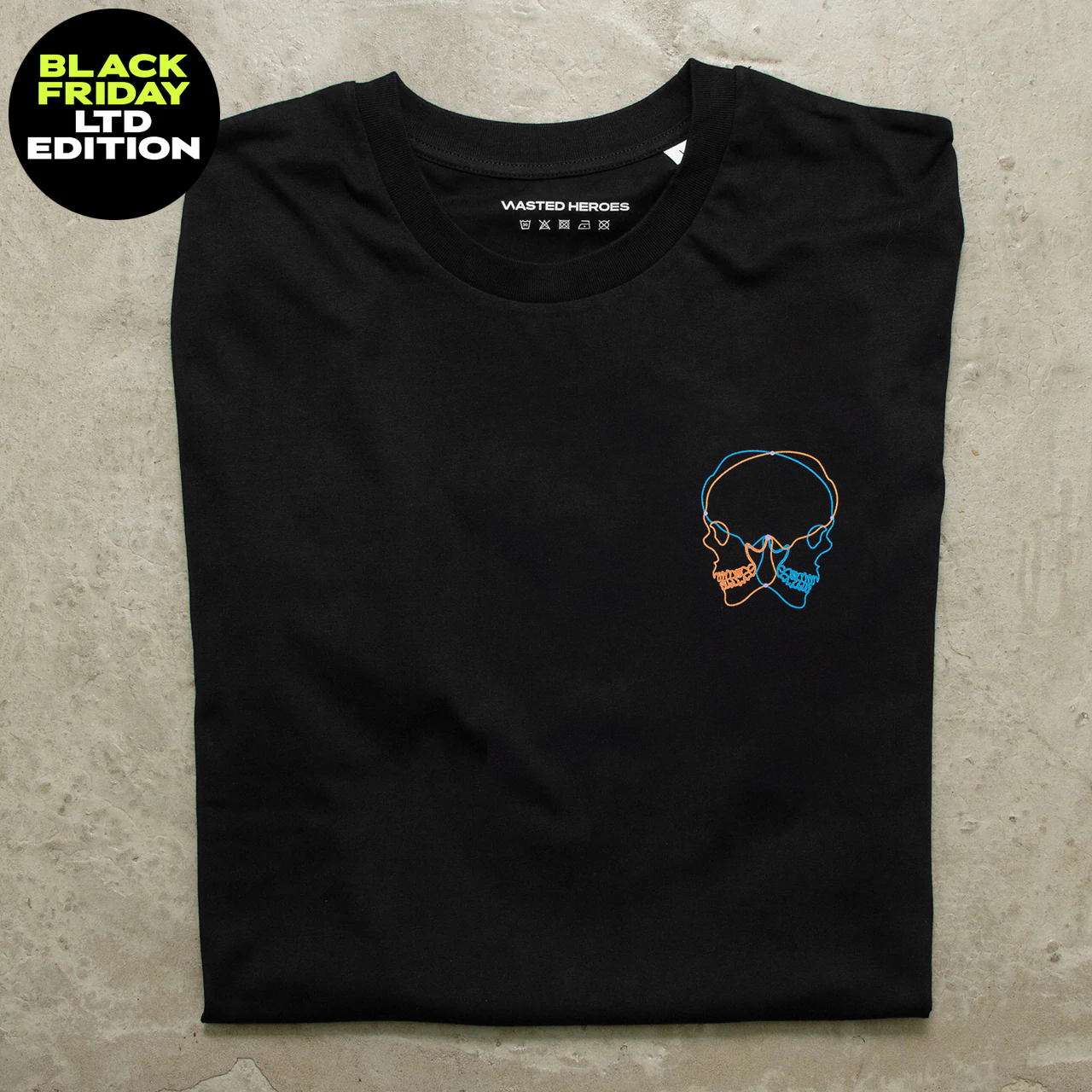 Crest BF Skulls Orange Blue - Tshirt - Black