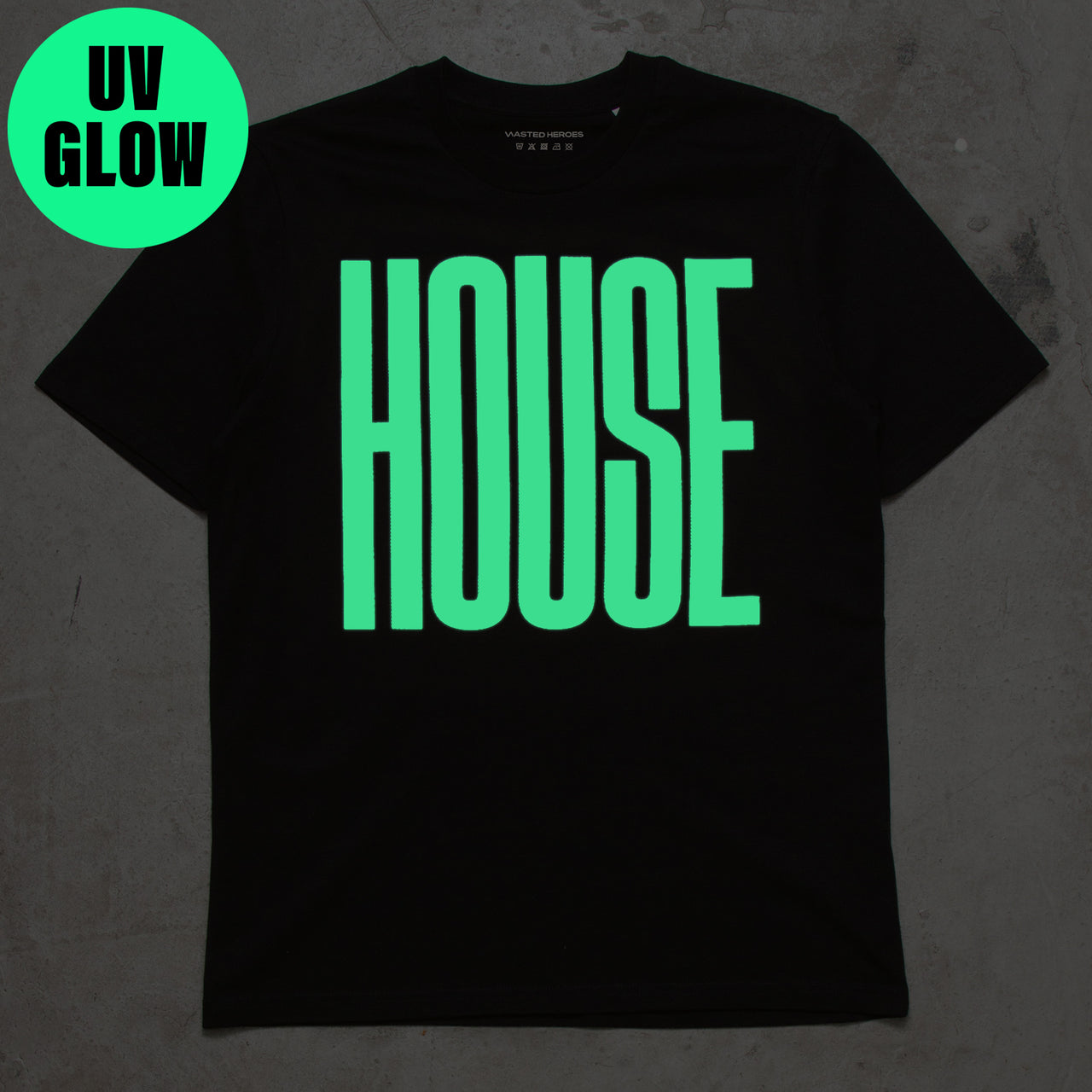 UV Glow Higher House Front Print - Tshirt - Black