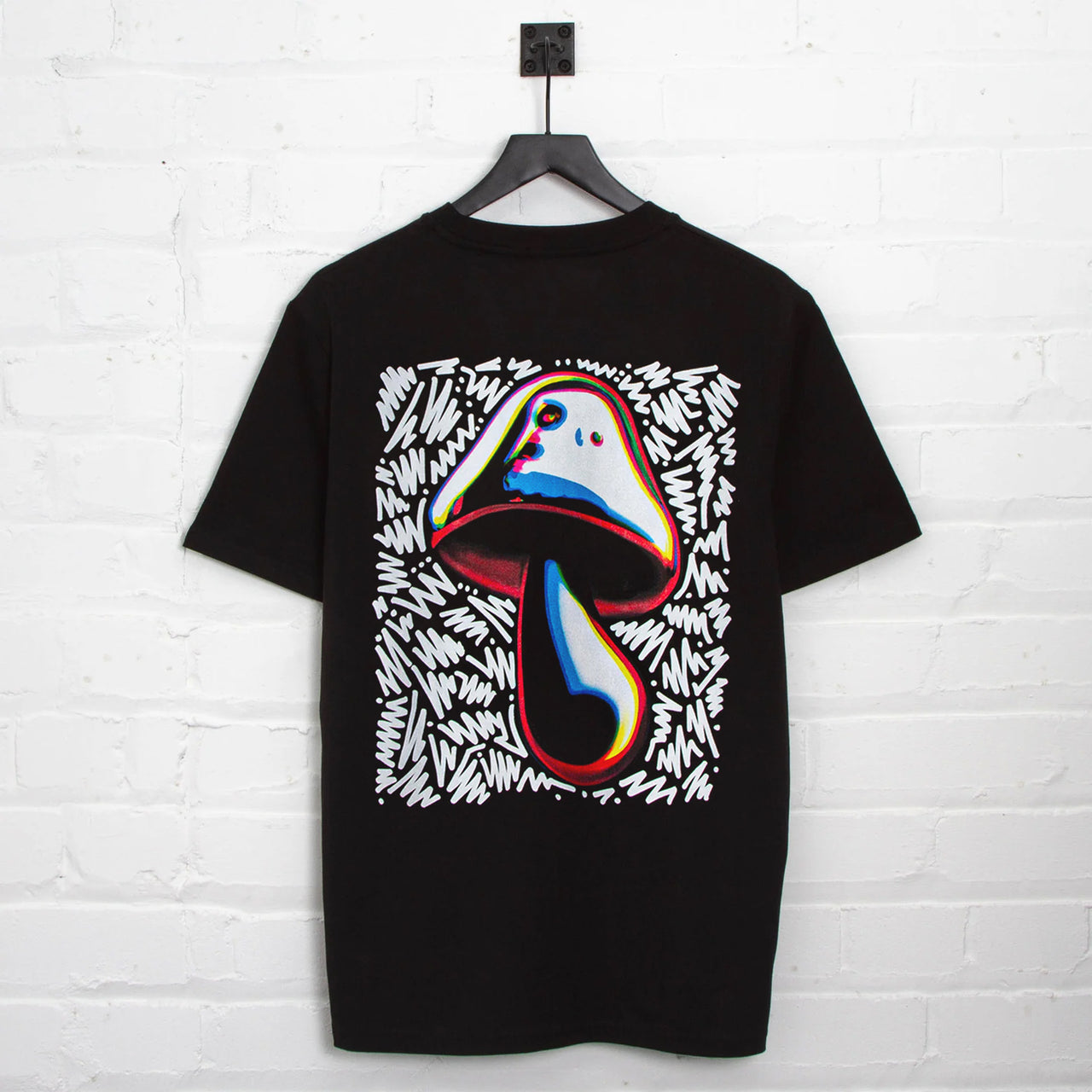 Doodle Shroom Back Print - Tshirt - Black