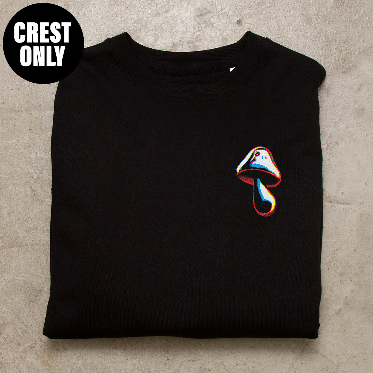 Crest Doodle Shroom - Sweatshirt - Black