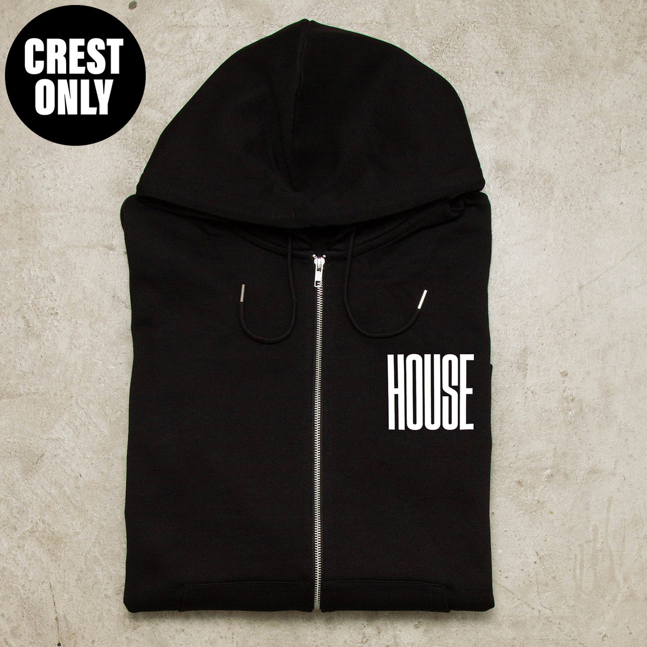 Crest Higher House - Zipped Hood - Black