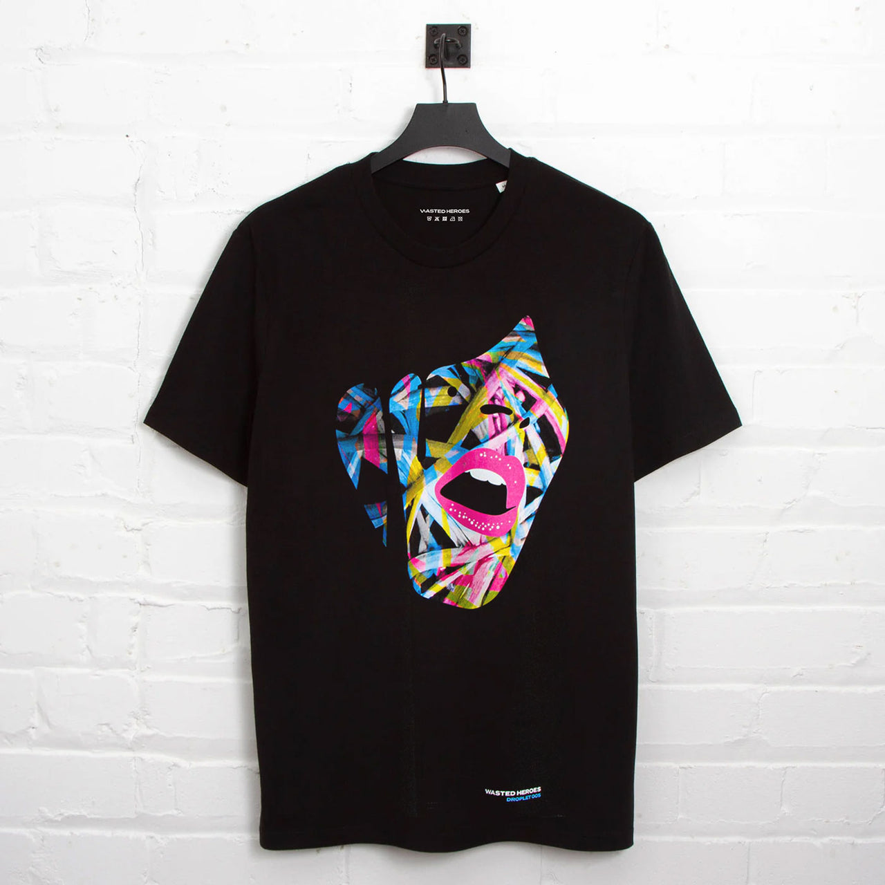 Droplet Face 005 - Tshirt - Black