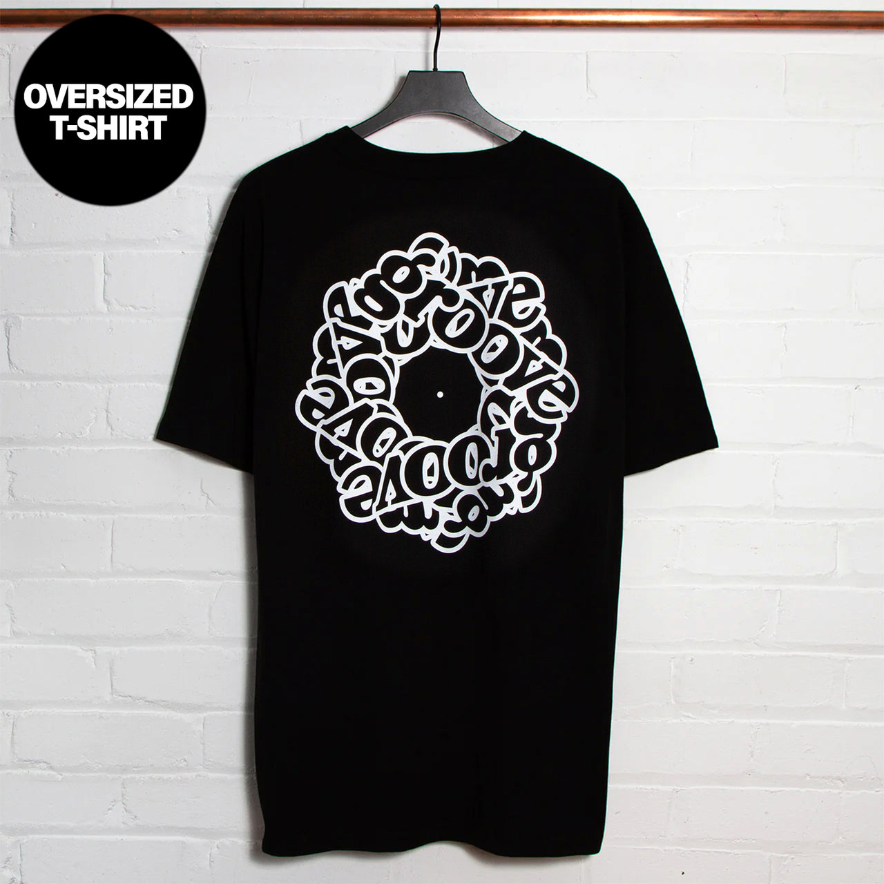 Groove Halo Back Print  - Oversized Tshirt - Black