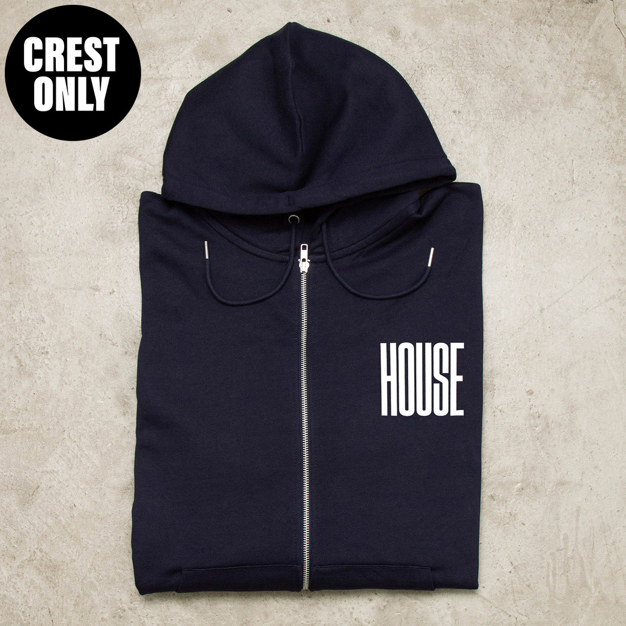 Crest Higher House - Zipped Hood - Navy