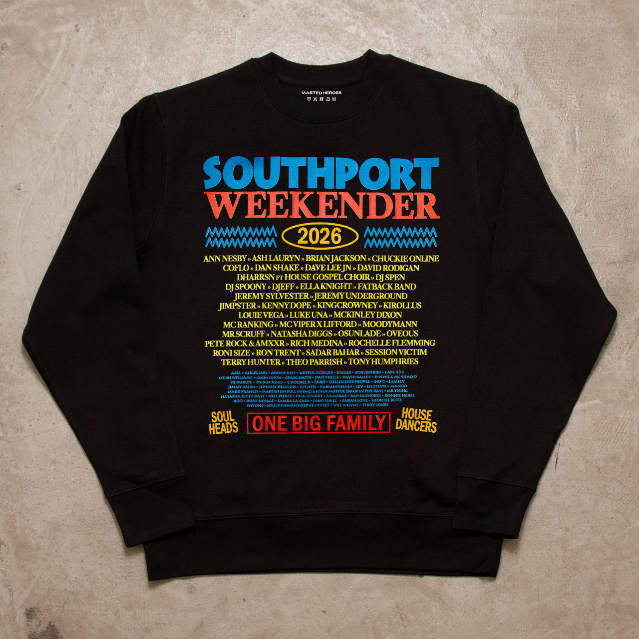 Retro 2026 Blue Front Print - Sweatshirt - Black