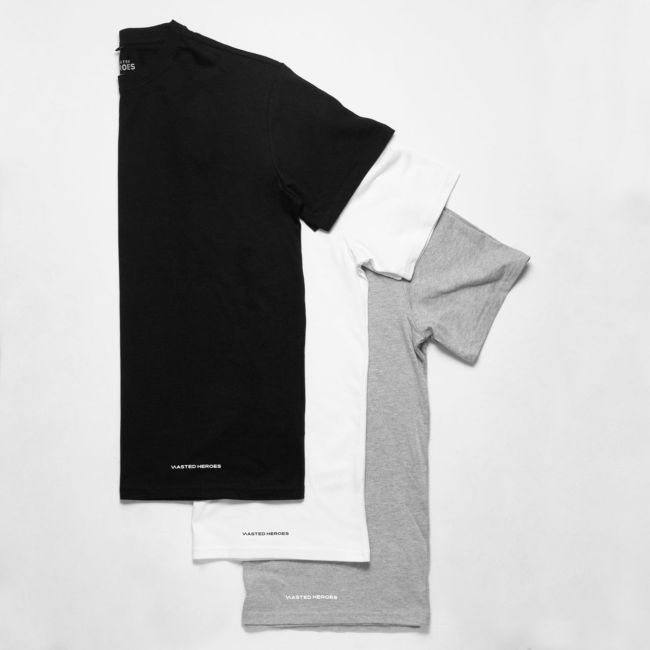 Wasted Heroes Logo - Oversized Tshirt - Black/Grey/White