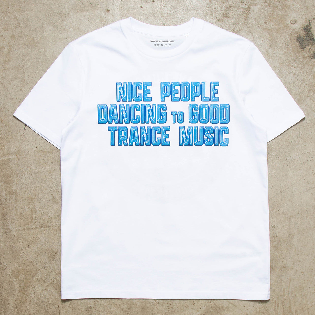Peoples Trance Chrome Blue Front Print - Tshirt - White