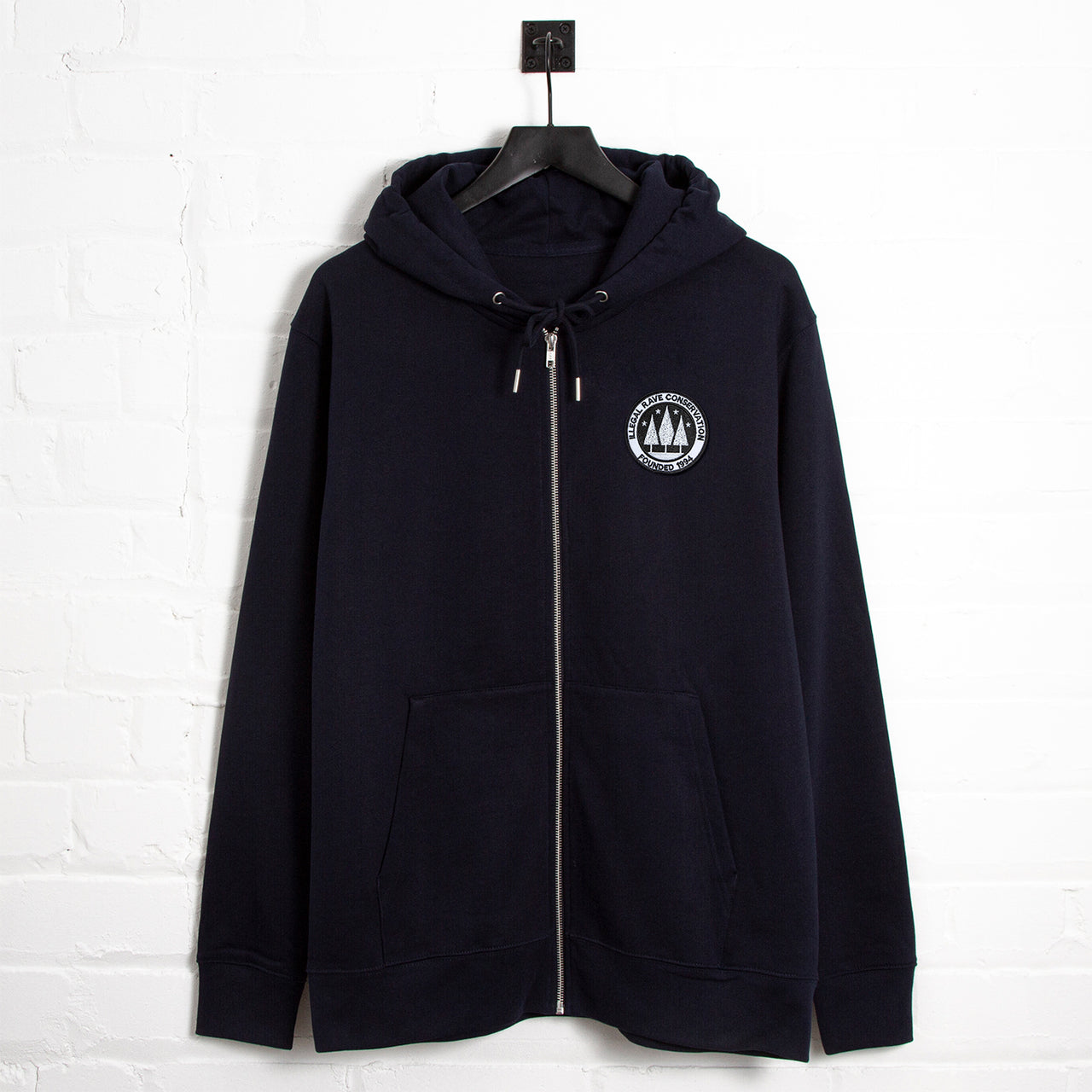 Illegal Rave Crest - Zipped Hood - Navy