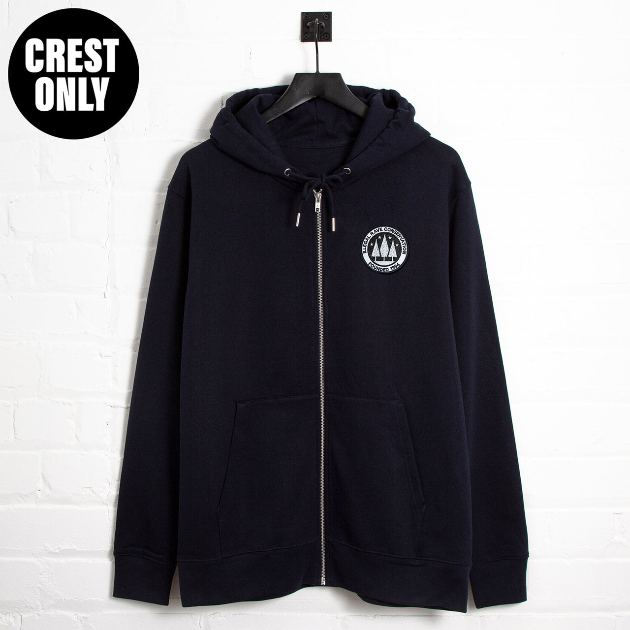 Illegal Rave Crest - Zipped Hood - Navy