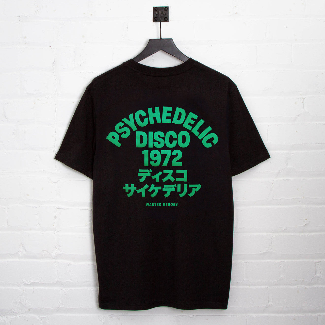 1972 Psychedelic Disco Back Print - Tshirt - Black Green