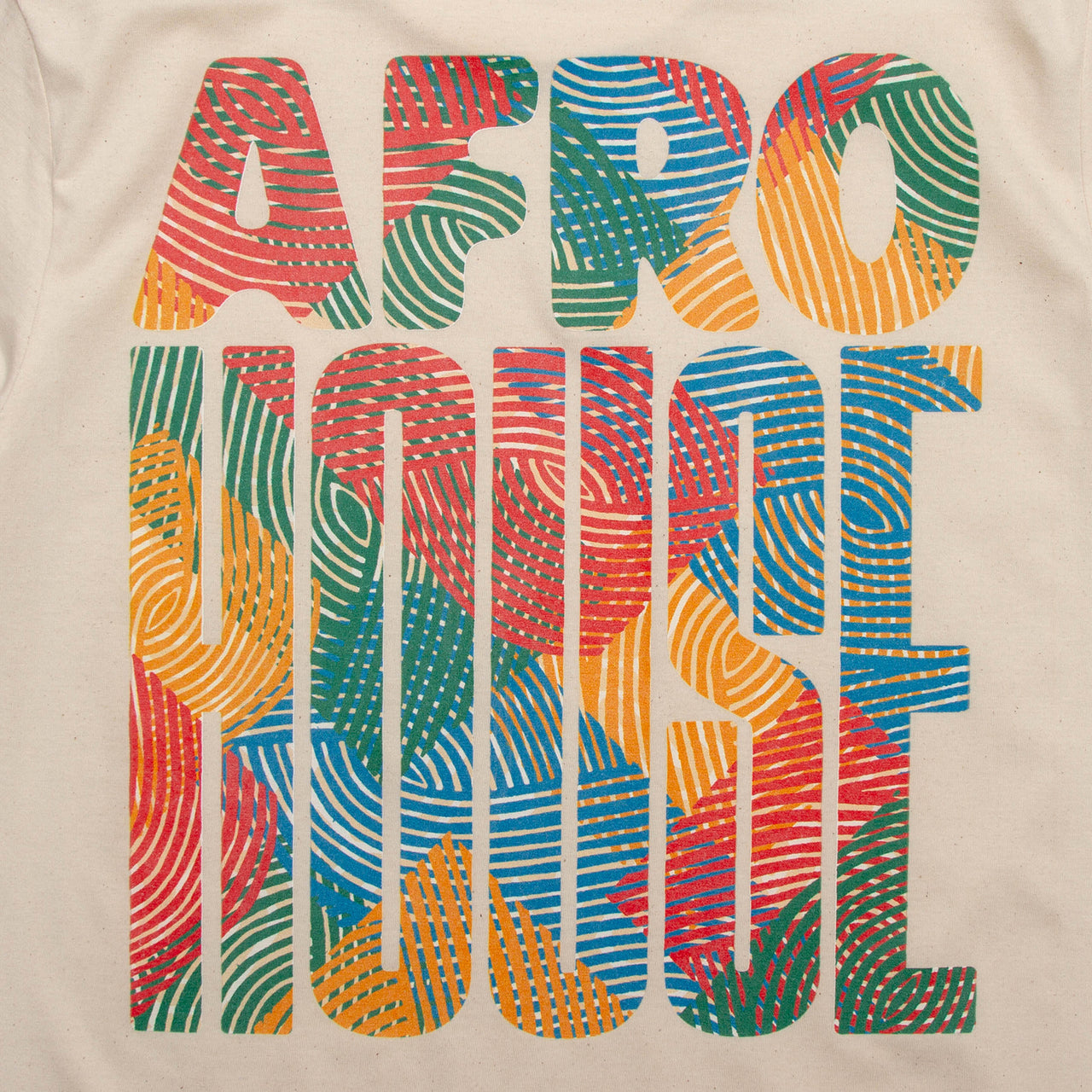 Afro House Colours Back Print - Tshirt - Natural