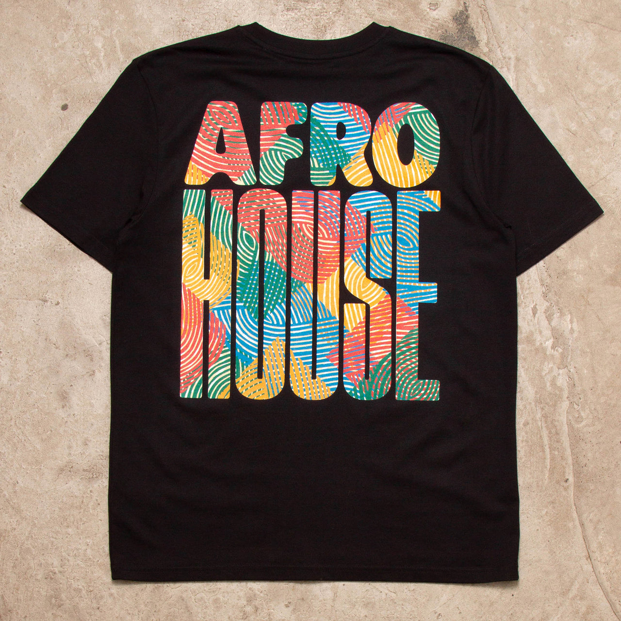 Afro House Colours Back Print - Tshirt - Black