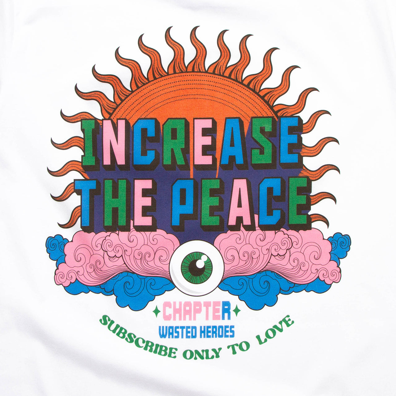 Increase The Peace Front Print - Tshirt - White