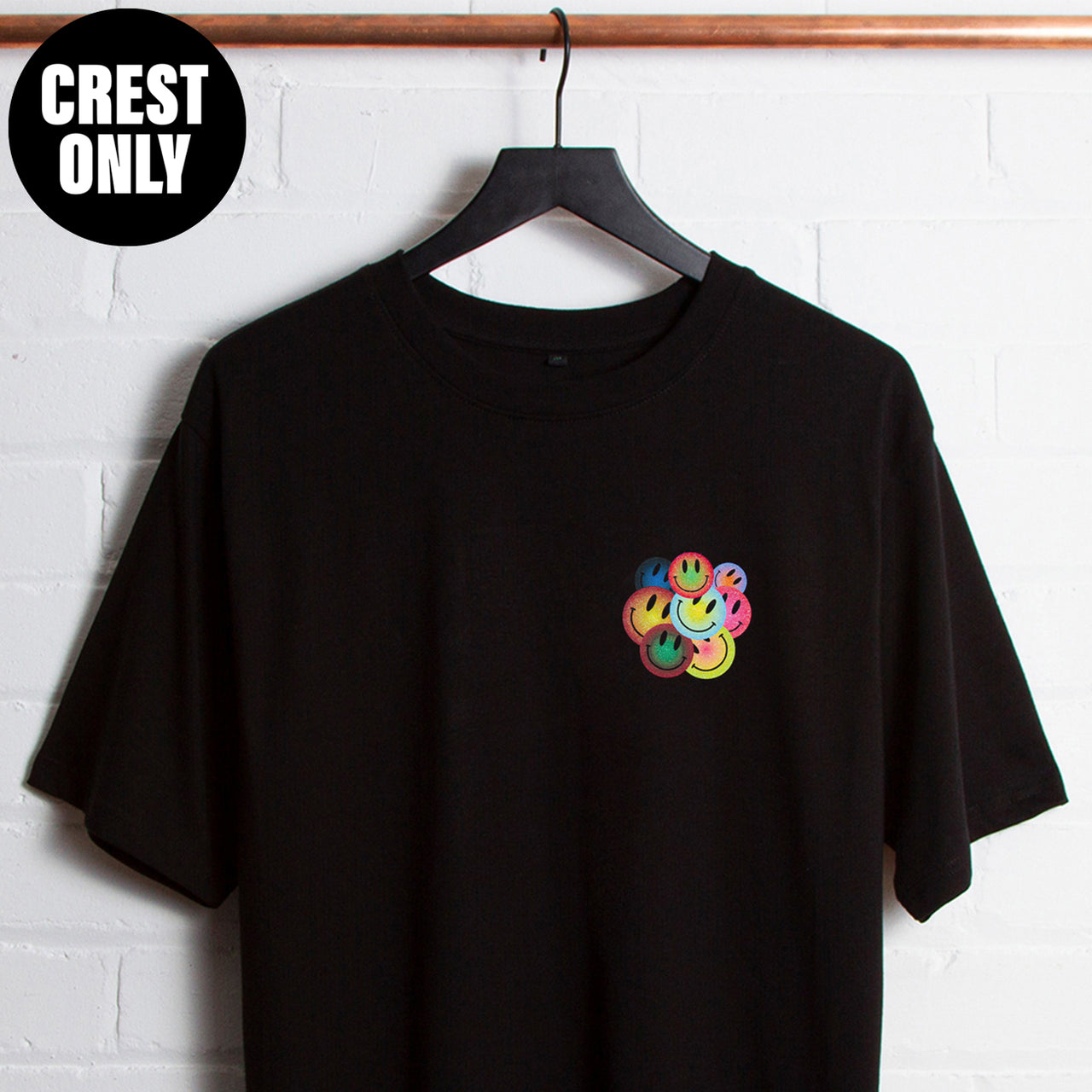 Crest All The Smileys - Tshirt - Black
